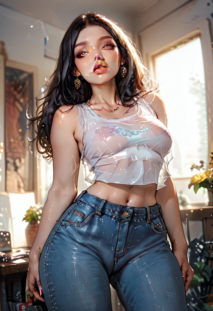 (8k, RAW photos, highest quality, masterpiece: 1.7). (Realistic, Photorealistic: 1.9). 1 girl. Japanese. Woman. Tokyo's cityscape. Night. Professional lighting. Photon mapping. Radio City. Big tits. See-through shirt. The tips of the are sticking out. Areola protruding. The shape of the pubic area is clearly visible. Gal. Lots of lashes. Pure black eyeshadow. Pitch black lip. Pitch black heels. Pubic hair. The lower abdomen bristles. Slender. The crotch is open. My are big and are about to spill out of my bra. Very much pubic hair. Pubic hair protrudes very much.
 PARENT
 INFO