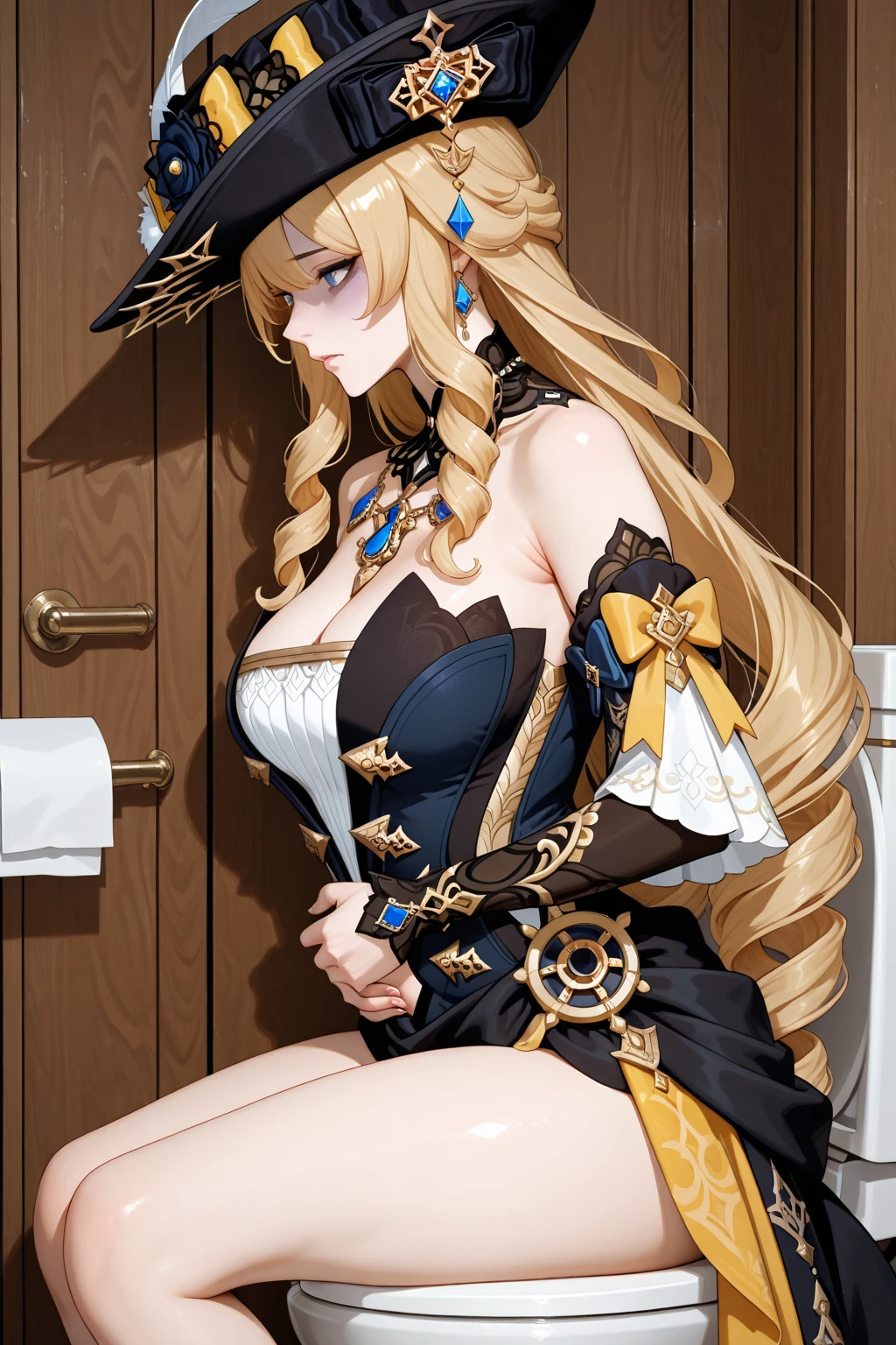 (Navia from Genshin impact) , show boobs