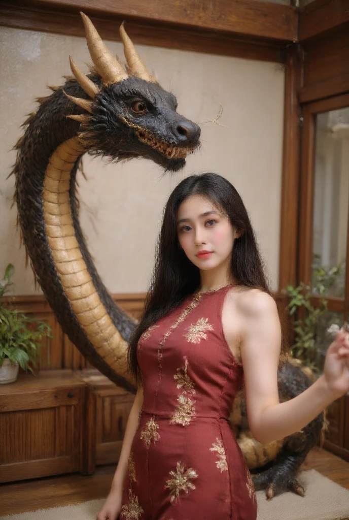 masterpiece, best quality, 與中國dragon交朋友, pleasure, happy, bright, dragon,