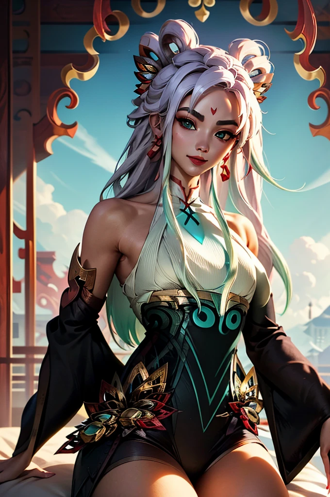 ((masterpiece, best quality)), (zentangle, mandala, tangle, entangle), (fractal art:1.3), dark elf girl standing in front of bloody full-moon, design by Yoshitaka Amano, red kimono, background flock of butterflies,high resolution, frank frazetta, BREAK, highly detailed of (dark elf), (1girl), solo, perfect face, details eye, ponytail, Blunt bangs, (hair between eye), white hair, violet eyes, fantasy art by Artgerm, by Kawacy, by Wadim kashin, BREAK, eyelashes, eyeshadow, pink eyeshadow, (dark skin:1.2), glaring, smile, medium breast, BREAK, extremely detailed, dynamic angle, cowboyshot, (( moonlight)), Mystic energy, Mysterious rituals, ((Dark atmosphere)),