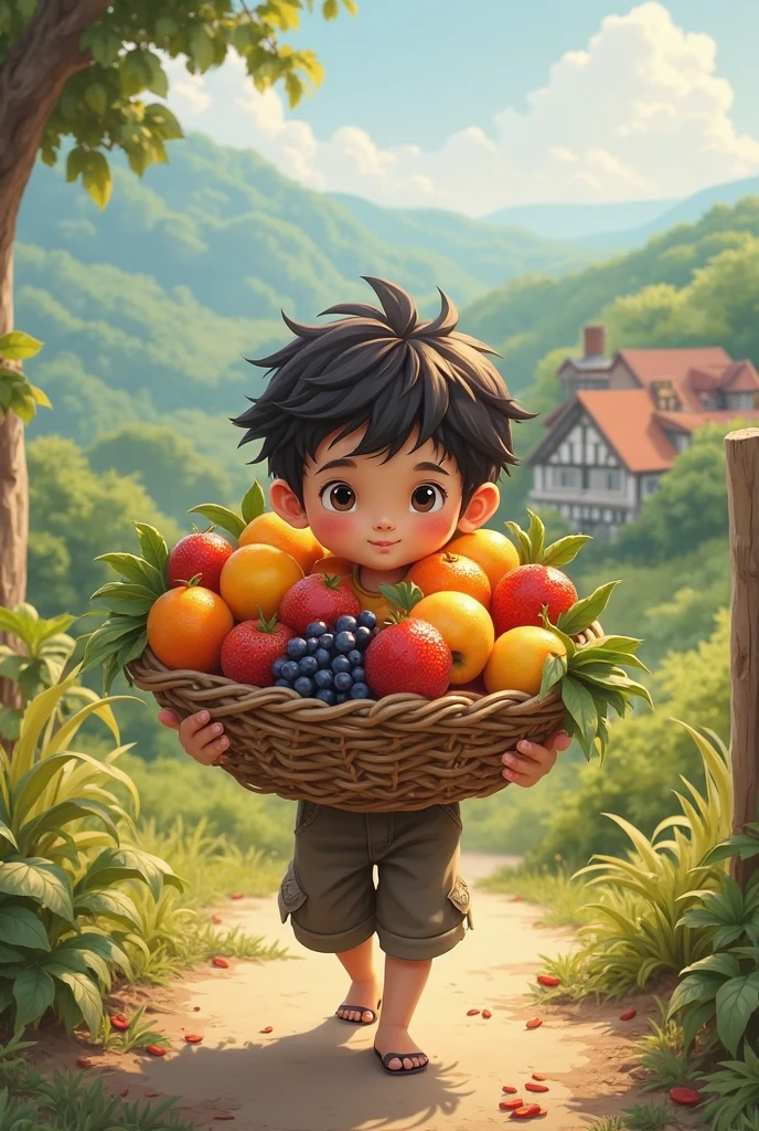 Illustration of a boy with an agave