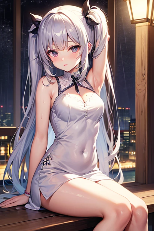 8k wallpaper，High picture quality，high high quality，The picture is delicate，Pure lust beauty，blackstockings，JK，seductiv，beautifullegs，Shy，High value，Stretch your legs，sittinng on the desk，By the window，Highlight the characters，Prom...