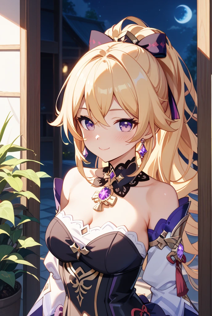 masterpiece, best quality, 1girl, (masterpiece), best quality, expressive eyes, solo, perfect face, long hair, goddess aesthetic outfit, long light blonde hair dyed with tint of pink color and with cute fluffy bangs well styled, hair dyed with pink color, detailed light blue eyes highlight light reflecting in her eyes, looking straight to the viewer, colorful lighting, lips, black shade of makeup on eyelids, fair skin, perfect hourglass body, she has sharp jawline, The artwork should have the best quality, with ultra-detailed and realistic features. The color palette should be vivid, and the lighting should emphasize the character's facial structure and expression. full body, standing,