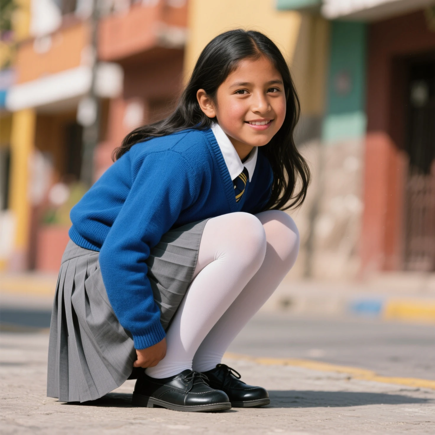 Village girl going to school