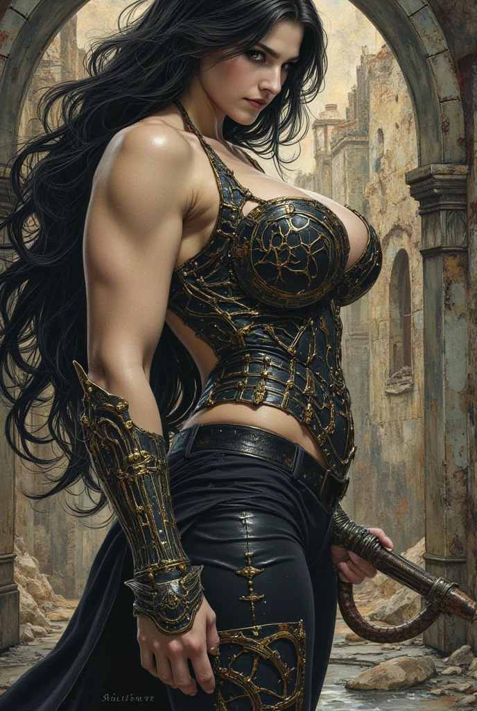 score_9, score_8_up, score_8, (((Single character image.))) (((1girl))) (((Solo))) (((Dressed in medieval fantasy attire.))) (((She wears medieval fantasy attire.))) Generate an attractive, sexy female adventurer for a fantasy setting. Behind her is the crumbled ruins of a dark destroyed medieval city. She looks dangerous, untrustworthy and somewhat sinister. She has an intimidating, sinister stare. Alluring body. Perfect body. It is dark and night time. adventurer, athletic build, excellent physique, confident, gorgeous face, gorgeous body, detailed and intricate, fantasy setting,fantasy art, dungeons & dragons, fantasy adventurer, fantasy NPC, attractive , ultra detailed, epic masterpiece, ultra detailed, intricate details, digital art, unreal engine, 8k, ultra HD, centered image award winning, fantasy art concept, digital art, centered image, flirty, best quality:1.0,hyperealistic:1.0,photorealistic:1.0,madly detailed CG unity 8k wallpaper:1.0,masterpiece:1.3,madly detailed photo:1.2, hyper-realistic lifelike texture:1.4, picture-perfect:1.0,8k