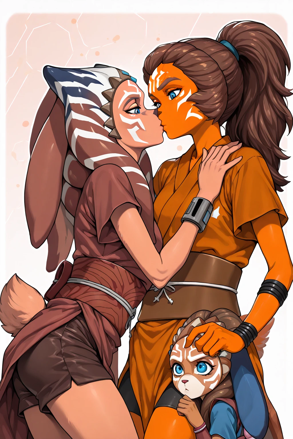 source_anime, no shading, vibrant colors, flat shading, score_9, score_8_up, score_7_up, score_6_up, score_5_up, score_4_up, masterpiece, best quality, detailed, 8k, ahsoka_tano, togruta, alien, tentacle_hair, 1girl, sex, against_glass, hetero, breasts, colored_skin, 1boy, blue_eyes, penis, orange_skin, thighhighs, argyle, medium_breasts, nipples, nude, biting, argyle_legwear, pussy_juice, pussy, lips, sex_from_behind, navel, red_eyes, breast_press, heart, vaginal, standing, white_hair, blush, multicolored_hair, smile, glowing, multicolored_skin, makeup, solo_focus, lip_biting, breasts_on_glass, drooling