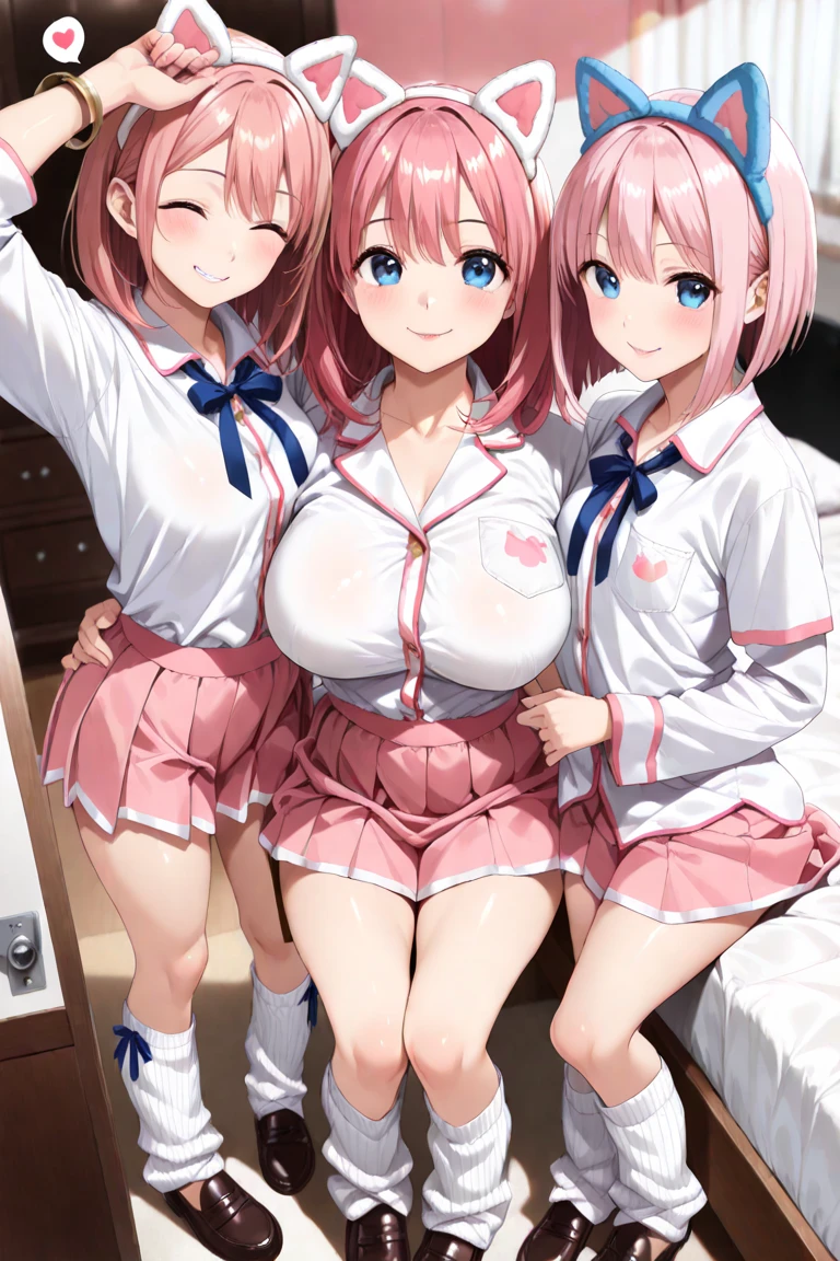 ((masterpiece, highest quality, High resolution, 超High resolution, Pixel Perfect, Written boundary depth, 4K, RTX, human development report))), , beauty、View the whole body、(masterpiece: 1.2, highest quality, masterpiece, Clearer images), (Bright colors), ((Take clear photos even from a distance)), (Multiple Girls), (harem), (School classmates), (((All school uniforms have the same design))), (((Everyone is wearing the same skirt design))), (((Everyone is wearing a swimsuit of a different color and design.))),((16 years old)), ((prostitution woman)), (In the classroom),((sitting on the desk))、((bright atmosphere))、(Have fun),((youth))、(cute Japanese((6 girls))), (((Infant face))), ((Group shot)), (Group Selfie), Wide-angle, Soft Light,(((blazer uniform, Checkered pleated skirt)))、(Slightly larger breasts), ((prostitution)), ((viewers love it)), Landscape、(((show panty:1.6)))、((breast grab)),(((bra lift:1.2)))、 (( Beautiful eyelashes, Realistic eyes)), ((Detailed face, blush:1.2)), ((Smooth texture:0.75, Vibrant Texture:0.65, Vibrant:1.1, Anime CG Style)), Medium breast, Perfect body, Beautiful curves、beautiful legs、thin、smile, attractive way to sit,((Squatting pose)), Aerith Gainsbourg, Hair Ribbon, bracelet, , Side Lock, Parted bangs, Braid, ((Award-winning design underwear))、(((Everyone wears different colors and designs of underwear.))),show panty、((((open legs:1.4)))、((breast grab:1.3)),(((bra lift:1.2)))、one eye closed、stick out one crotch、Detailed depiction of the crotch、Knee-length white loose socks、(peace sign),(Selfie)