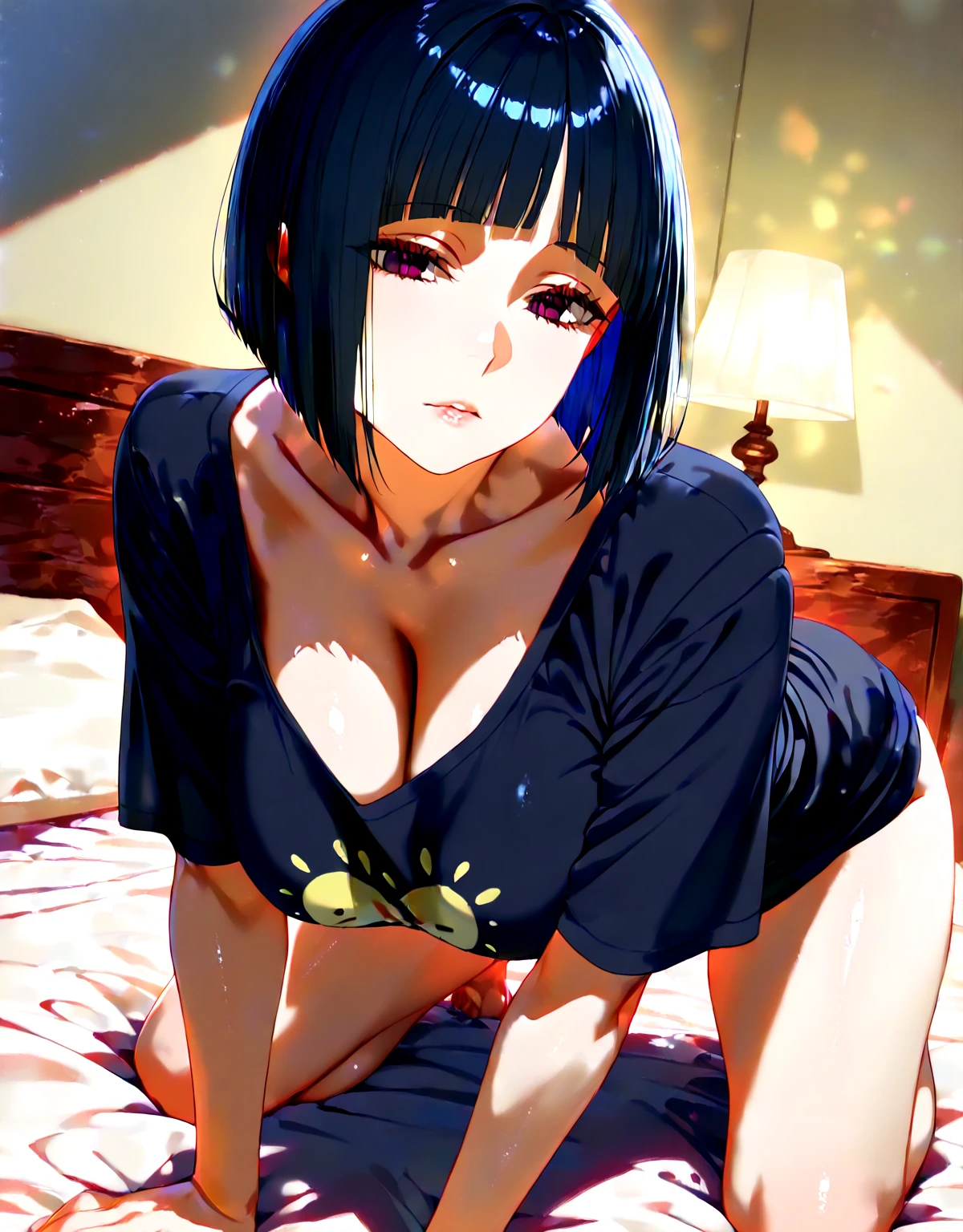 ((((Best Quality, 8K, 32K, masterpiece, 1.2)))),{{solo}},((nsfw:1.5)),{{{Character reference: ToLove Ru's Sairenji Haruna:1.5}}},((short cut hair:1.2)),((perfect beautiful face:1.2)), slender body, nsfw,side view 1girl,looking away,profile, (fisheye distorted lens:1.2),(masturbation, bullet vibrator:1.1),on bed,bedroom, ,(nipples peek:1.3),(grabbing own breasts,masturbation,self-play:1.3),sitting, (spread legs wide:1.3), (famale masturbation:1.2),(own fingers inserted into pussy:1.1),(pussy peek:1.4),lower body,bare pussy, pussy focus,pubic hair, pussy juice, (ecstasy:1.1),(steam:1.1),(wet:0.7),(trembling:1.1),(tears:1.1),(sweat:1.1),