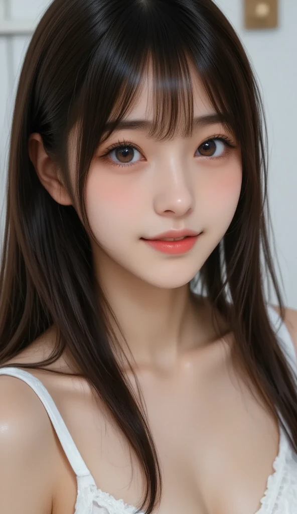 Tabletop, Highest quality, shape, Very detailed, High resolution, 8k wallpaper, Perfect dynamic composition, Ultra detailed face, Natural Lip , Cleavage, (The eyelashes on both eyes are equal and beautiful.), looking at the camera, Izakaya, (whole body)