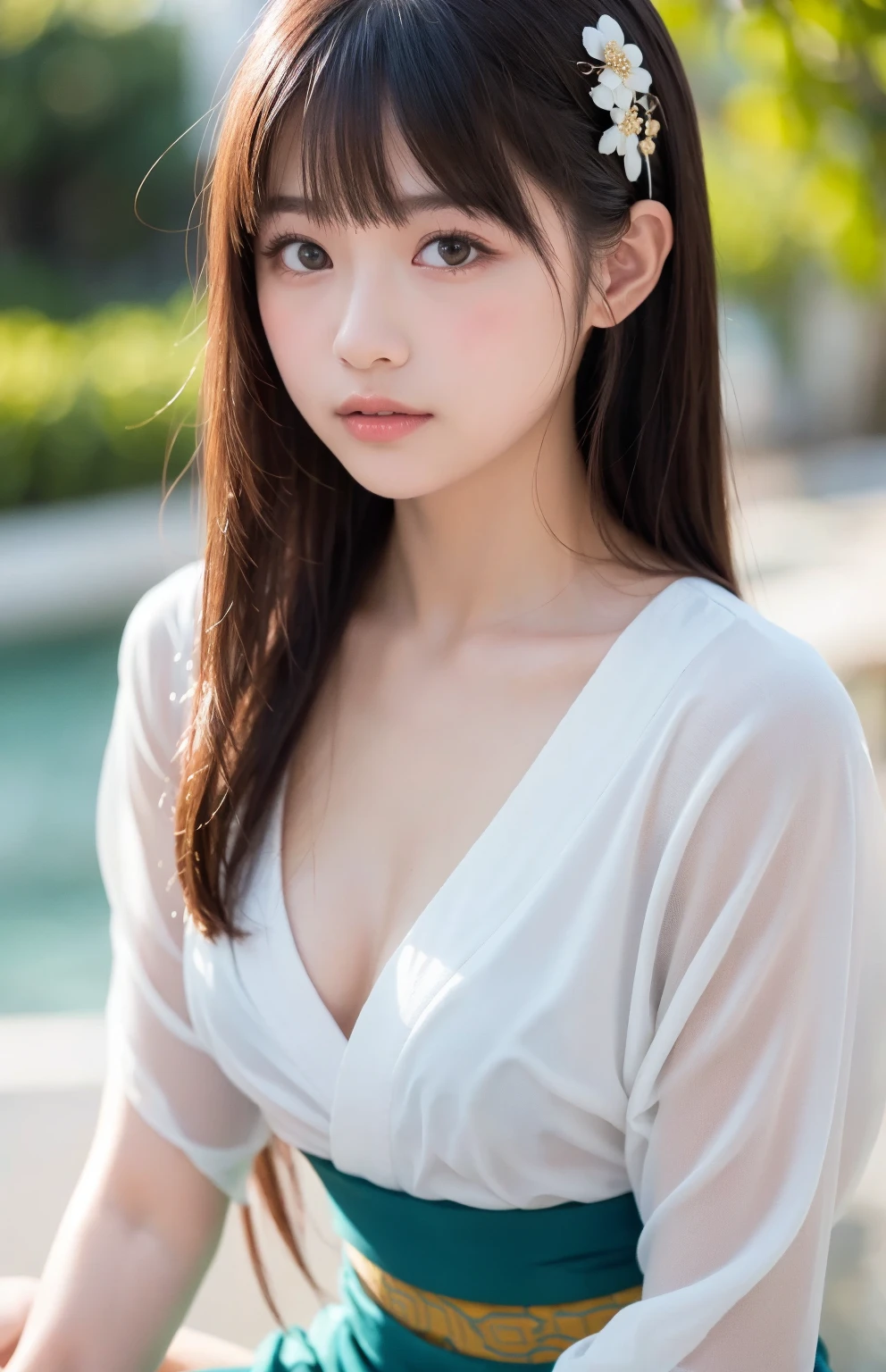 “An energetic Japanese gyaru (black gal) in summer, in a realistic photograph-style. Masterpiece, Best Quality, Illustration, Ultra-detailed, finely detailed, high resolution, 8K Wallpaper, Perfect dynamic composition, Beautiful detailed eyes, Tight Dress, Medium Hair, Brown hair color, Small breasts, Natural Color Lip, Random and sexy poses, Random situations, Slender body, Slender face, Face that feels ecstasy, Have a feminine face, A face that trembles with sex in earnest, Sexy face, (masterpiece:1.3), High resolution, ultra-detailed, the Extremely Detailed CG Unity 8K Wallpapers, Realistic, Photorealistic, Raw photo, beautiful detailed face, , realistic glistening skin, Detailed Cloth Texture, detailed hair texture, Perfect body, Beautiful face, Accurate, Anatomically correct, Highly detailed face and tan skins,
tanned skin,
tanlines,
dark skin,skin texture, Natural neck length, (Beautiful hands), (Fair skin:1.2), thin legs, Thin feet, BREAK, Detailed eyes, symmetrical eye, Light brown eyes, Double eyelids, Thin eyebrows, (Glossy lips:1.4), ((Waiting for a kiss:1.2)), (blush:1.1), BREAK, (Classy and cute girl:1.3), (Wearing a classy off-shoulder white blouse), (Orange flared skirt:1.2), medium breasts, (Slender figure:1.1), Firm abs, Beautiful collarbone, (Dark blonde hair, Wavy Hair, Long hair:1.3), ((asymmetrical bangs:1.2)), (upper body shot:1.2), Looking at Viewer, (From above:0.65), BREAK, ((Stand close to me, Reach out to the front:1.3)), (a room), ((Home)), KPOP Idol Face, Cute, tanned version, wearing trendy swimsuit, on a beach.”

Feel free to use this prompt to create your image on SeaArt! If you need any more help or adjustments, just let me know.


