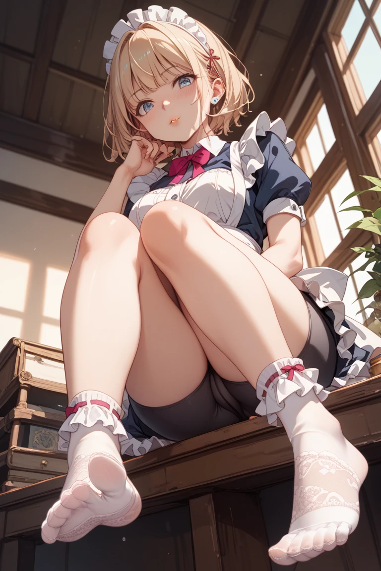 (master piece, high-quality, Mystical, long legs:1.2, ideal ratio of body proportions), (ultra high resolution, 8K RAW photo, photorealistics, natural lighting, textile shading), long shot photo:1.6, (1 beautiful anime girl:1.3, 16 years old, solo:1.6, milf:1.5, nsfw:1.2, full body:1.3), shinny skin, BREAK, ((alice in the wonderland:1.3, cute, kawaii, lovely, funny, a girl falling down from sky:1.7, girl flying in sky:1.5, girl floating in air:1.3, rolling upskirt by wind:1.5, (full smiling:1.3), surprised, putting hands on crotch over the skirts:1.35)), BREAK, ((floating things as follows, PlayingCards, ?????, tea cup, tea pot, tea spoons, pocket watch:1.3, lip sticks, candies:1.2, cookies, jam bottles, classical door_keys)), ((purply_Blue dress :1.5, wearing long flaired skirt:1.3, the skirt is blowing:1.3, White Apron, white stockingedium long platinum-blonde hair:1.2, twin tail hair:1.6, tied hair with a large ribbon), (Blue eyes, bright pupils with highlights, detailed eyes), (lying down on your back:1.6, spreading legs with rising up straight:1.5), ((dutch angle:1.5, full body:1.3, ass focus:1.3, from below:1.5, unbalance posture)), fantastic colorful art, (fantasy art:1.5, wondered images), ((correct ???????:1.5, perfect ???????:1.3, correct hand, small foot:1.2)),