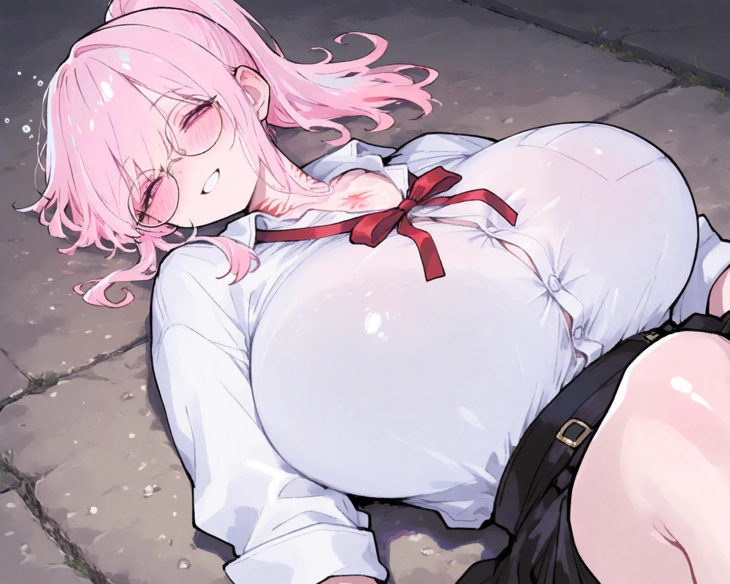 (nsfw:1.5),bare shoulders and ample chest、(I want to see the whole body:1.7)、sexual fluid overflowing、Full body Esbian、scared face、(??????、??? in、?????、woman on top、1 male)