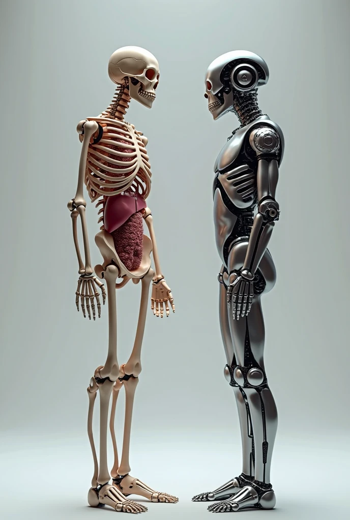 Scary extraterrestrials of the shredded face with mechanical part operating a human trapped on a stretcher in a dungeon, ultra-realistic