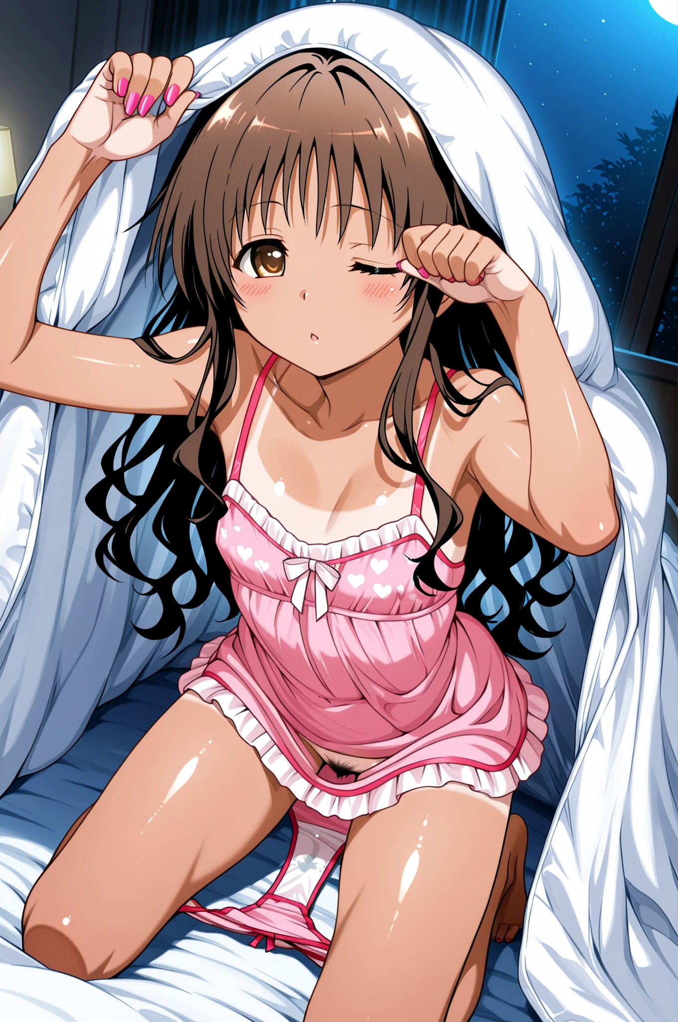 girl, close eyes, close mouth, orgasm, lay on, sleep on your side, on bed, {{masturbation}}, put hand in panties, nsfw, indoor, from top, look side, panties,
pajamas,
Mikan Yuuki, (brown eyes:1.5), brown hair, hair ornament, hair scrunchie, long hair, pink scrunchie, scrunchie,
Symmetrical eyes,((Highest quality)), ((masterpiece)),(detailed),High resolution,Sharp focus,Perfect Face,Perfect Fingers,{best illustration},(complete anatomy),
(非常にdetailed CG unity 8k wallpaper),(((Vibrant colors))),Official Art,
shiny 肌,very shiny 肌,Shiny body,plastic glitter 肌,exaggerated shiny 肌,illuminated 肌,
((detailedなボディ)),(detailedな顔)), cute,Lewd,erotic,Bold,Camel Toe,(erection of nipple),