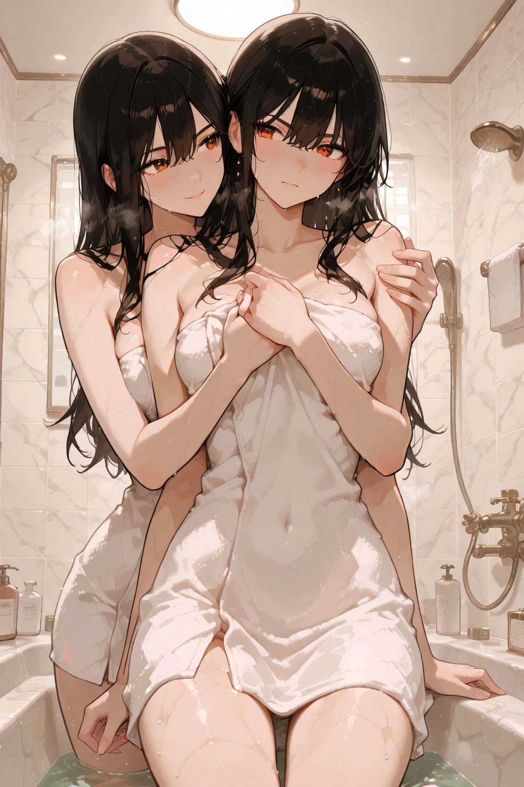 Highest quality、Ultra-high resolution、Fantasy、roleplaying game、Small naked girl with no clothes on looking embarrassed、In the bedroom、night