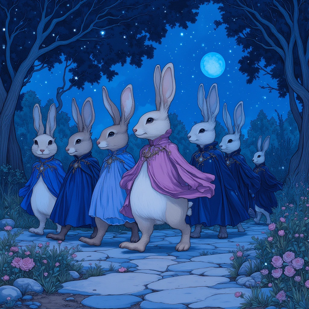 The big rabbit is sick, two rabbits look, three rabbits buy medicine, four rabbits boil, five rabbits die inexplicably, six rabbits lift, seven rabbits dig a hole with their heads stuffy, eight rabbits come to bury, the small tombstone of the dark forest, is the cold corpse of the rabbit, the cry of sorrow is long gone, the sun slowly crawls out, the nine rabbits are sad on the ground, and the ten rabbits ask why? Nine rabbits said that five rabbits would never come back