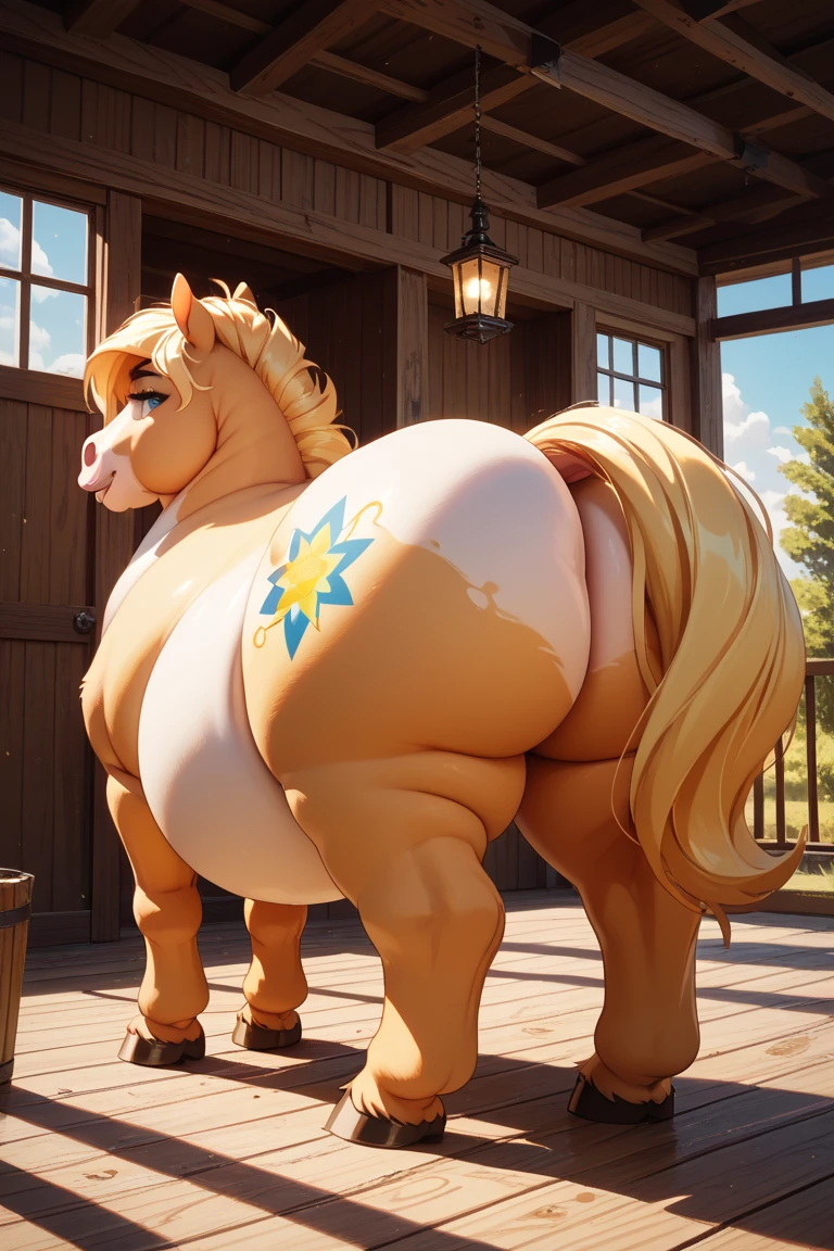 NSFW (nude) (Nami ((human)) large breasts, strip of pubic hair) penis in mouth, male furry horse with horse penis, full body, on a deserted beach