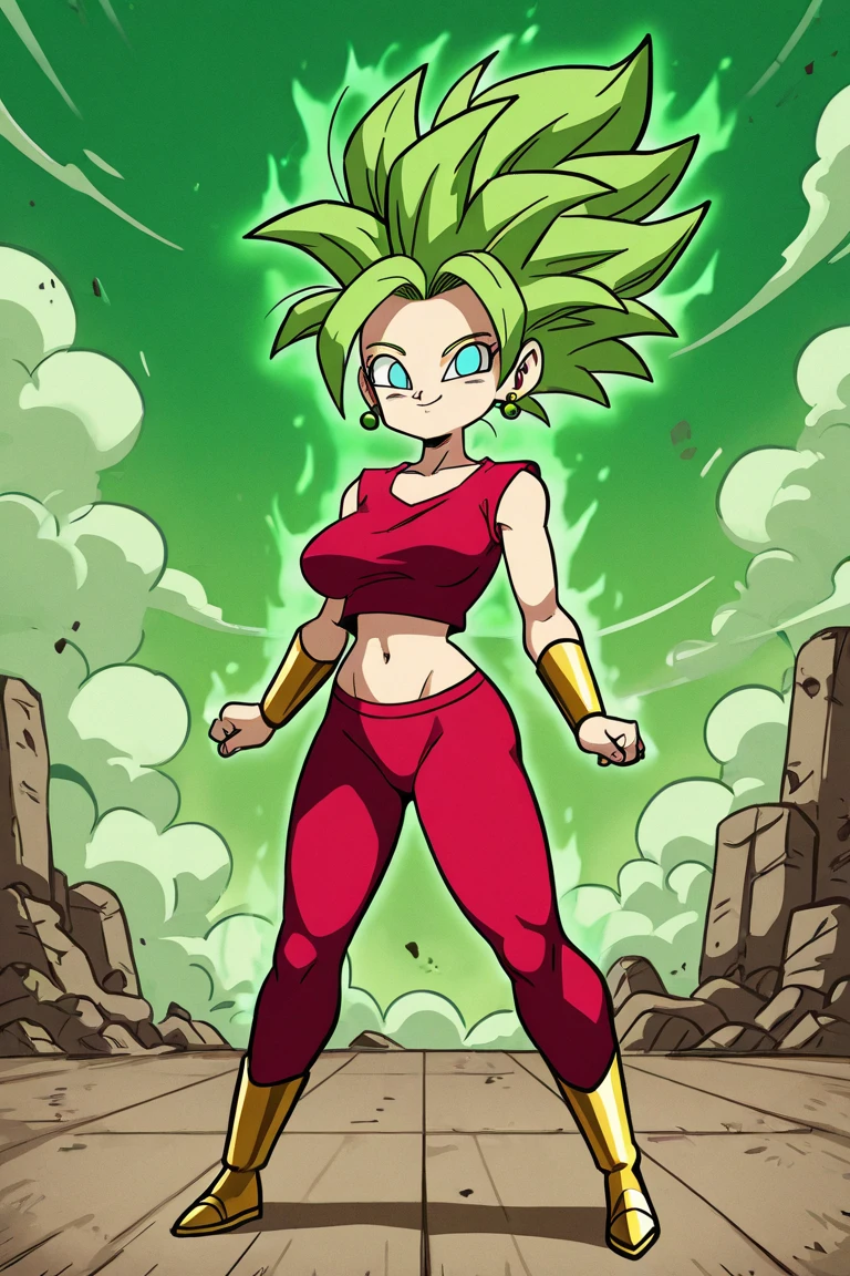 a cartoon image of a young woman with vert hair, fille saiyan, Broly, super saiyan, Goku femelle, Super Saiyan légendaire, Super Sayan, personnage de dragon ball, Style Dragon Ball Z, Style boule de dragon, Devenir Super Saiyan, style artistique de boule de dragon, Super Saiyan 3, musclé! vert, Dragon Ball Concept Art, Meilleur design de personnage d’anime