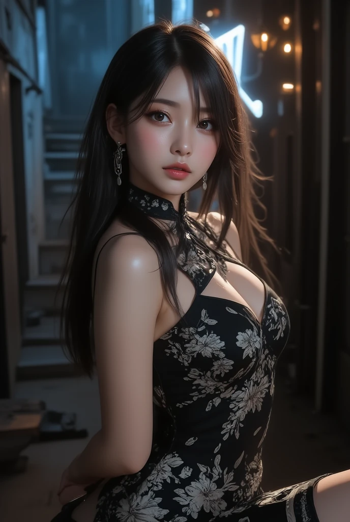 Best Quality, (RAW Photos: 1.2), (Masterpieces: 1.4), (Realistic: 1.4), (High Resolution: 1.4), Chinese actress Gulinazha, depth of field, intricate details, 8k, very detailed, perfect lighting, epic background, big bust 1.3, student outfit, hand grasping his chest 1.5, hand grasping his chest, grasping the deformation of his chest, eyes revealing a hint of longing 1.5