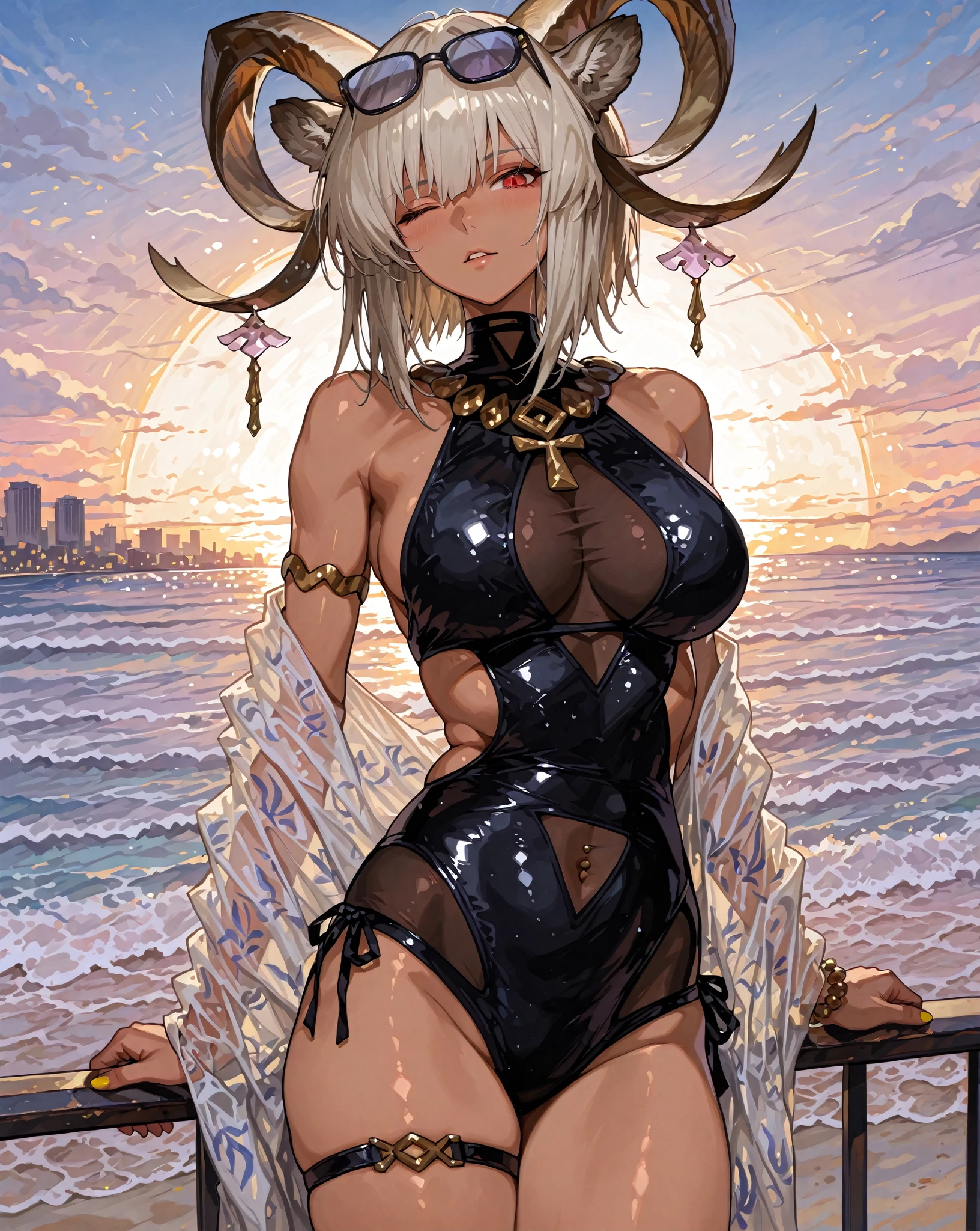 dark skin,Silver Hair,((Fox Girl)),(((small breasts))),(Perfectly detailed face),(Young) , Super cute face, (((Leopard print bikini))),(((nipple))),sweaty,High resolution, masterpiece, Highest quality, High resolution,((highly detailed micro bikini,highly detailed beautiful eyes,highly detailed beautiful face))super detailed skin,Japan School Pool,Cowboy Shot