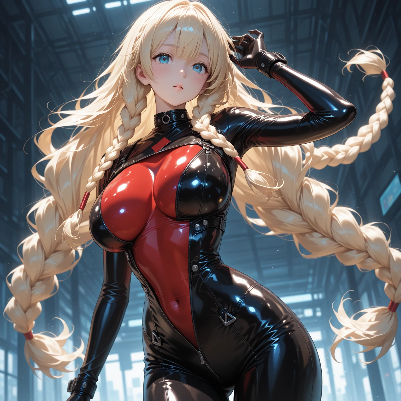 Woman with red latex blonde hair, menina anime sedutora, Anime Garota Cosplay, Ann Takamaki de Persona 5, gama murata e artgerm, anime hiper realista, Pose sexy, Gravidade Rush Inspirado, aluna hiperrealista, anime fotorrealista | | |, Cosplay glamouroso elegante, uma aluna hiperrealista, Cosplay glamouroso
