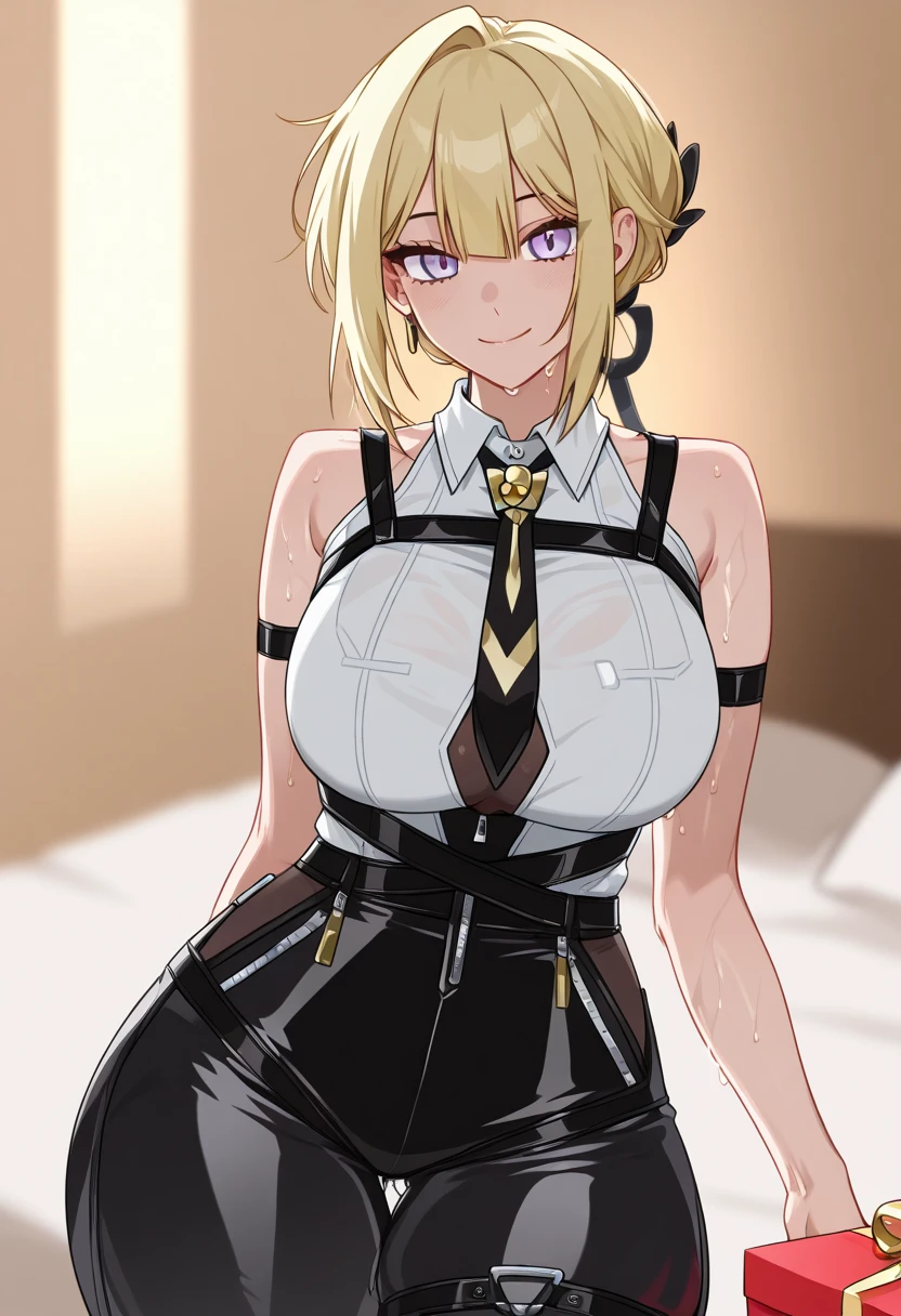 Meliodas in female version with medium breasts 