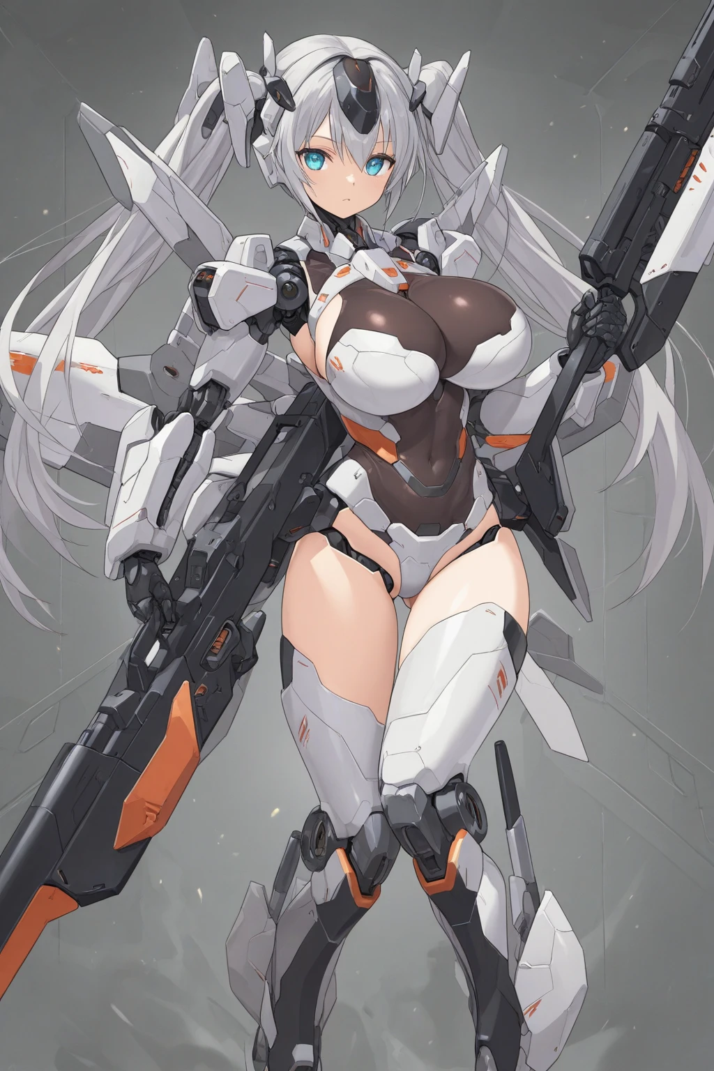 arafed woman in a white and red outfit standing next to a giant robot, girl in mecha cyber armor, girl wearing robotic suit, female mecha, portrait armored astronaut girl, mecha suit, mechanized soldier girl, sci - fi suit, clothed in sci-fi military armor, in white futuristic armor, beautiful woman in spacesuit