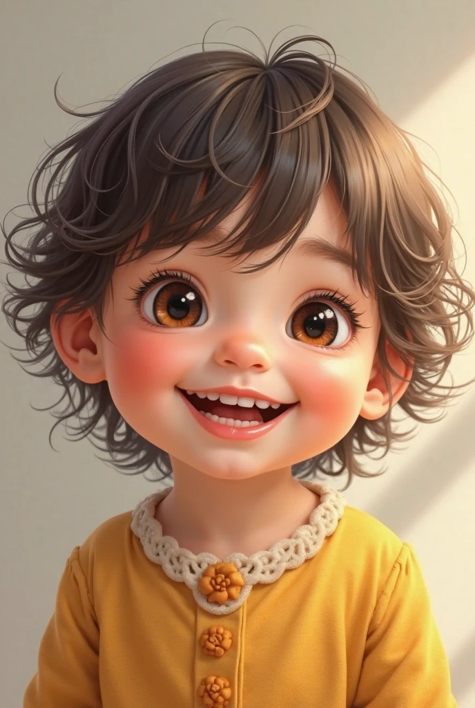 A happy realistic child with down syndrome