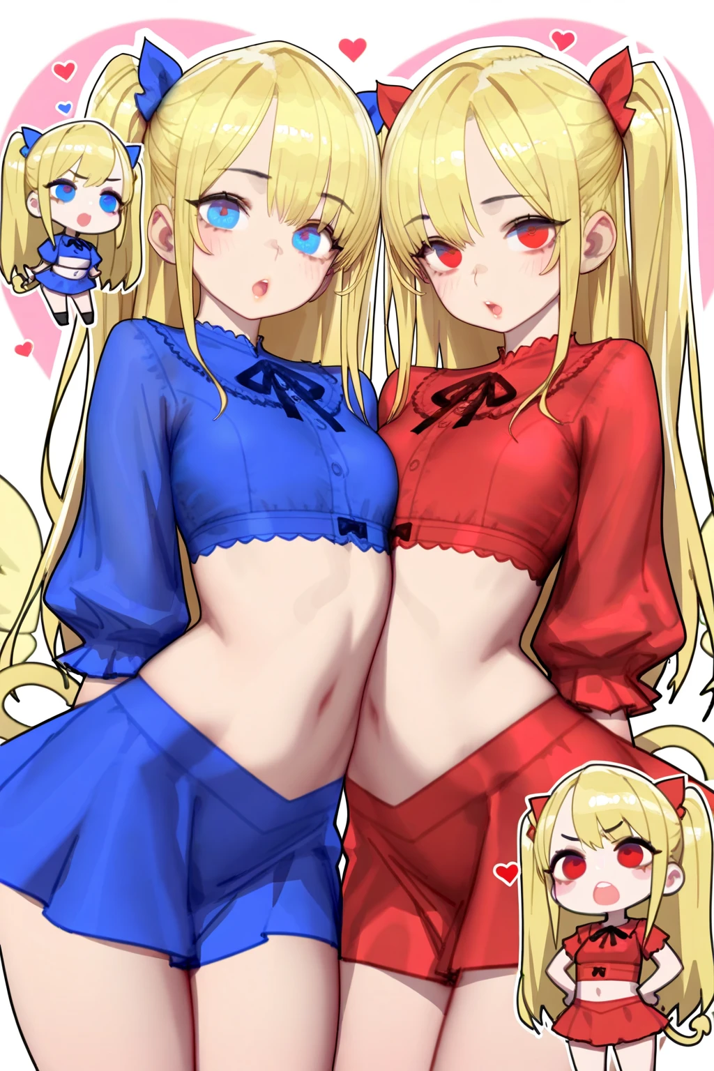 blonde, 2heads, two heads in one body, conjoined twins, bulge in panties, erected in panties, head hair twintail, 1boy, feminine, blue eyes, collar, masterpiece, HD, vibrant, full body view, smile, sexy, teasing look, beach, bikini, bitch, demanding look, feminine guy dressed like a girl, male genitals in panties, trap, crossdresser, panty bulge, lace panties, large round breasts, cleavage, bulge in panties, ponitail, "sissy" tatto, male genitals in panties, trap, crossdresser, panty bulge, lace panties, erect, genitals in panties, twintail hair, semi-hidden, erected in panties, skirt