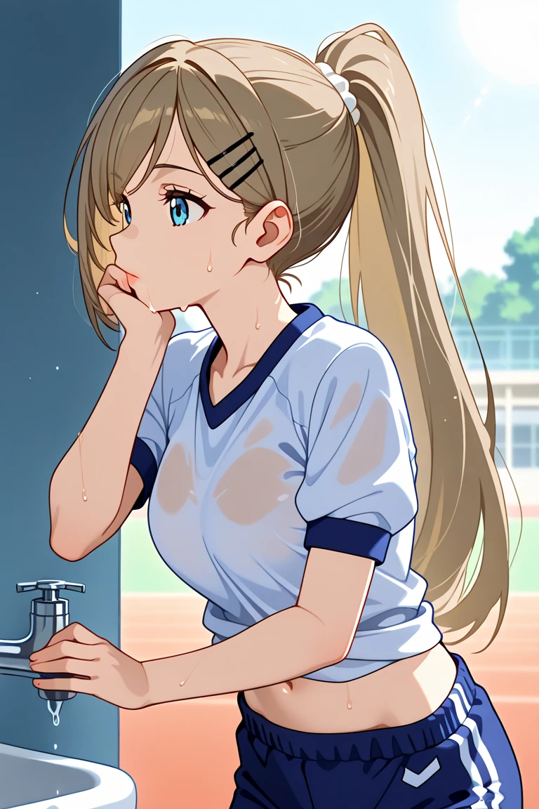 ((Browsing Caution))、(masterpiece, Highest quality, Highest quality, Official Art, beautifully)、blonde、short hair、blue eyes、beautiful girl、Big Breasts、Large breasts、(Full body photo、To the tips of the feet)、(((((Sweat、Soaking wet、body odor)))))、(((Detailed vagina、Love juice overflows from the vagina)))、(((tears、Drooling、Hollow Eyes、Painful expression)))、Very detailed、((((Smell fetish))))、(Low rise)、((White baseball uniform、Baseball hats、Short sleeve、belt、Long trousers、Blue socks、Black shoes))、Baseball Girl、Baseball club、baseball Ground、dodgers uniform、((On all fours))、((((Vomit、Vomit))))、((Detailed mouth))、((Nipples))