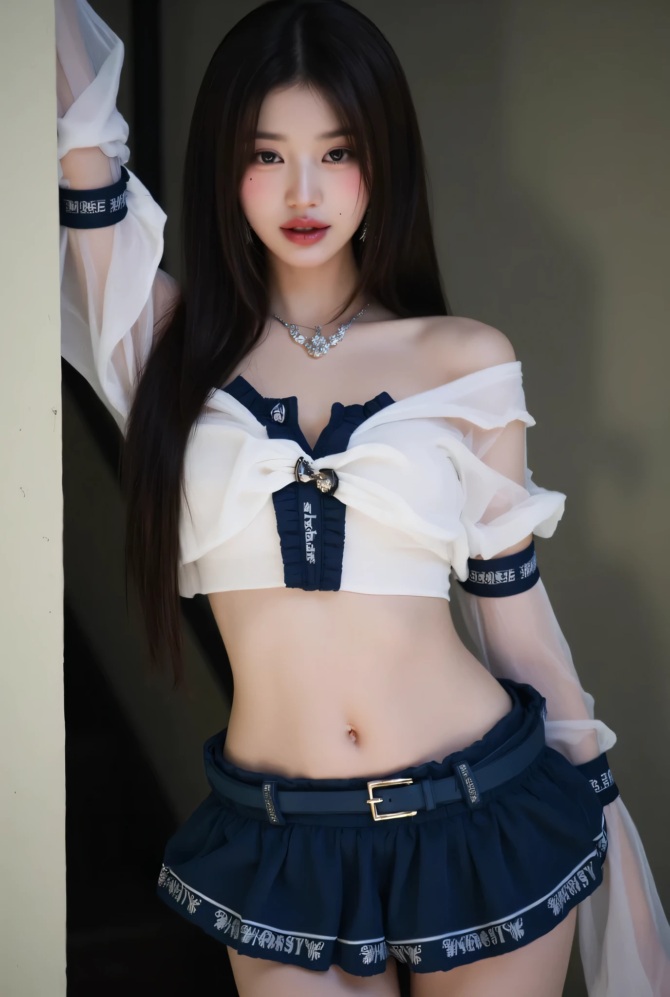 Highly detailed CG unity 8k wallpaper, of the highest quality, masutepiece, Realistic, photographrealistic, Highly detailed aesthetics, 25 years old,((Bery short hair))、(((Large breasts)))、cleavage , (perspired) , Round eyes, ((The shape that can be seen through the clothes))、Realistic female hands、peeping at the viewer, Blush, Smile, ((Tall beauty))、((Vertical cleaning of the navel))、parted lip, full body shot of , vests , Indecent sportswear ,((Muscle training))、 squatt, (((Thin sportswear)))、sports gym、erect through、Muchimuchi