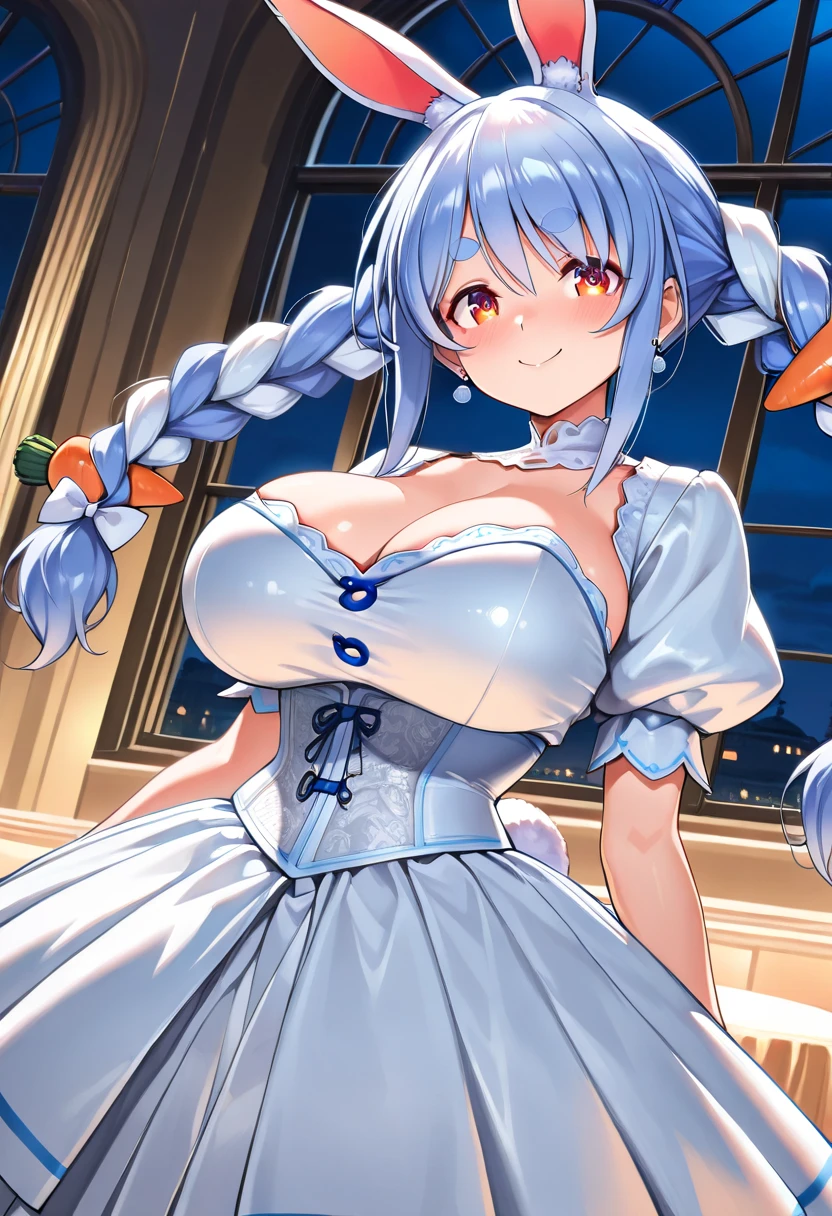 (MASTERPIECE)、(maximum quality)、(Super Detailed)、Official Art、One Little Girl、Lori with pale light blue hair、Blue see-through dress、sleeveless、cape、small breasts、modest chest、Breast cleavage、Thigh Focus、Card Illustration、ice cubes