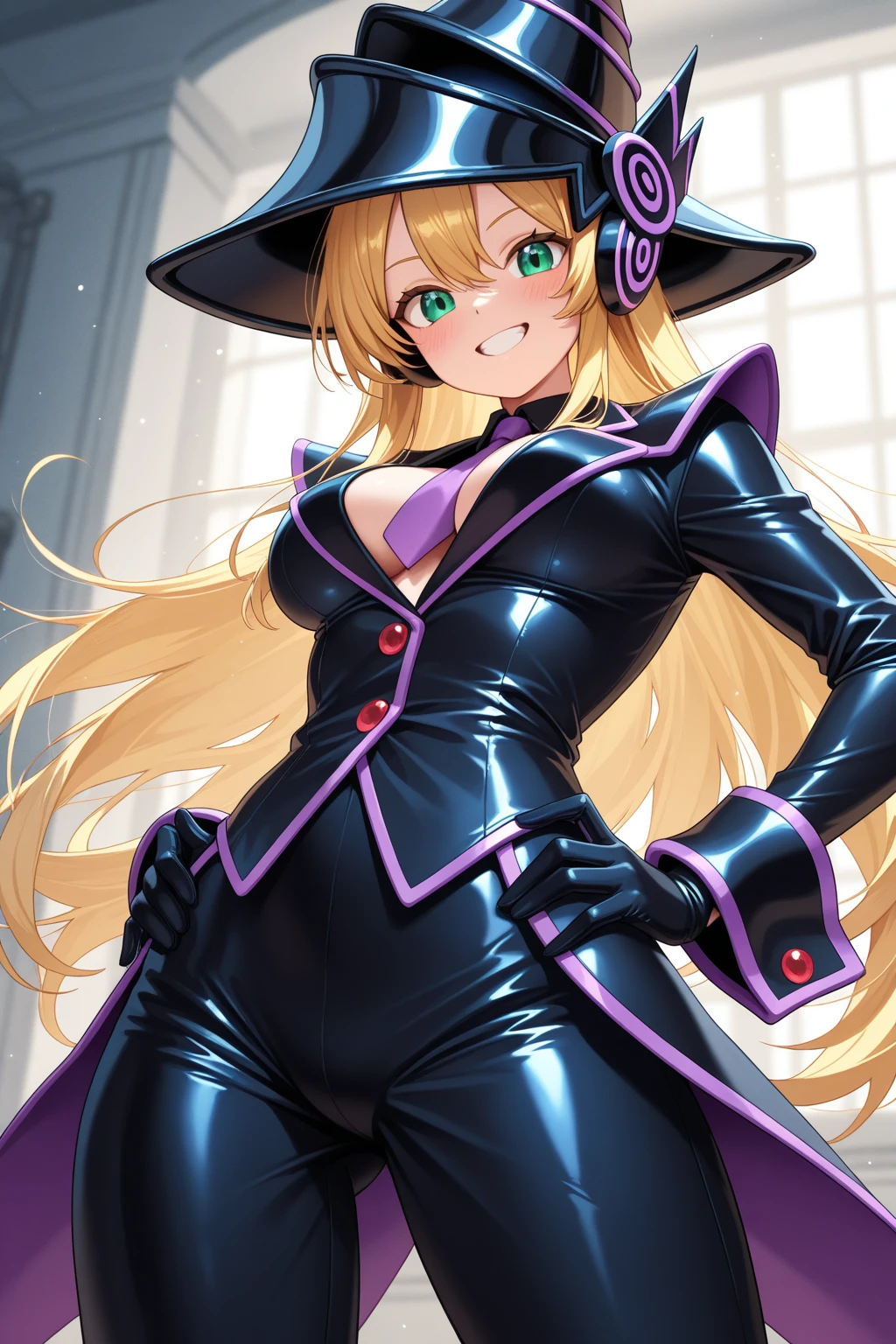 Sentai Series、1girl、Young、Villainous female executive、A purple leotard that only covers the nipples and crotch、Gold decoration on chest、sexy、Blonde、Yellow Eyes、Handsome face、Coral-colored lips、Slender body、Perfect proportions、short boots、rubber gloves、Wicked Smile、((Devilish decoration))、The navel is exposed、Open chest、Shoulders are exposed、(put your feet on the man)、Bewitching aura、1boy、(The man is falling)、After the battle the man lost、((A female executive is stepping on a man's face))、Angle from below