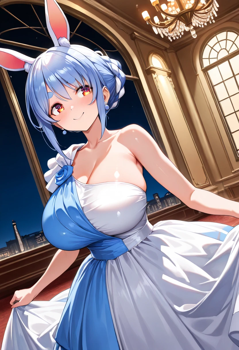 (Highest quality, 8k, 32K, masterpiece, Ultra-high resolution,:1.2),to be born, One Girl,So cute , Casino-like fantasy background, clear, Shining Eyes, Age 25 ,Fair skin, Girl with Hair, Fantasy Clothing, Short Hair, An innocent smile, Large Breasts, Big Breasts, dress, night, Bunny girl, Rabbit Ears,Nyan Nyan Pose,sexy,