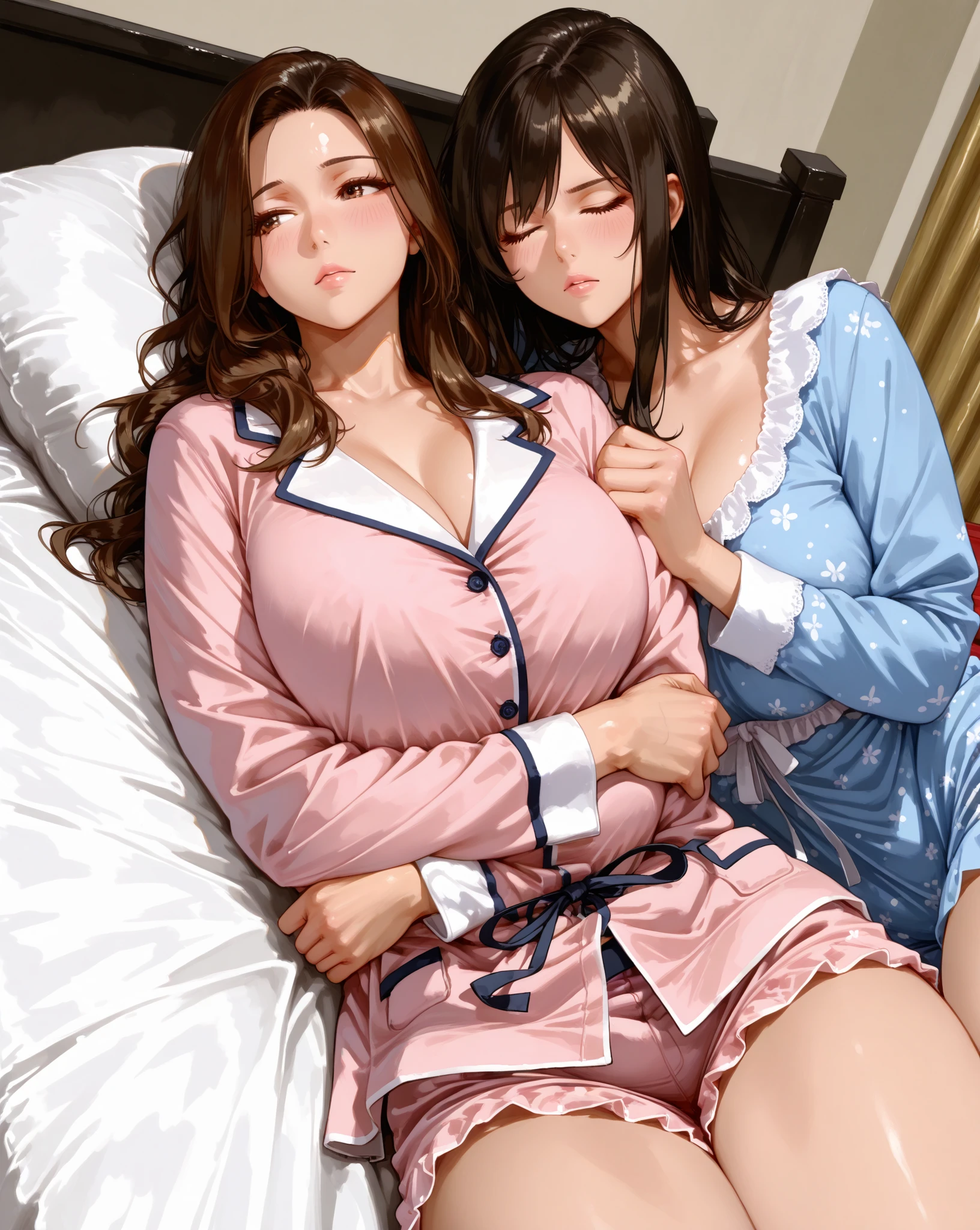 Kizi,huge tit,sweet,whaite hair,Realistic people,The skin texture is fine,full bodyesbian,pyjamas