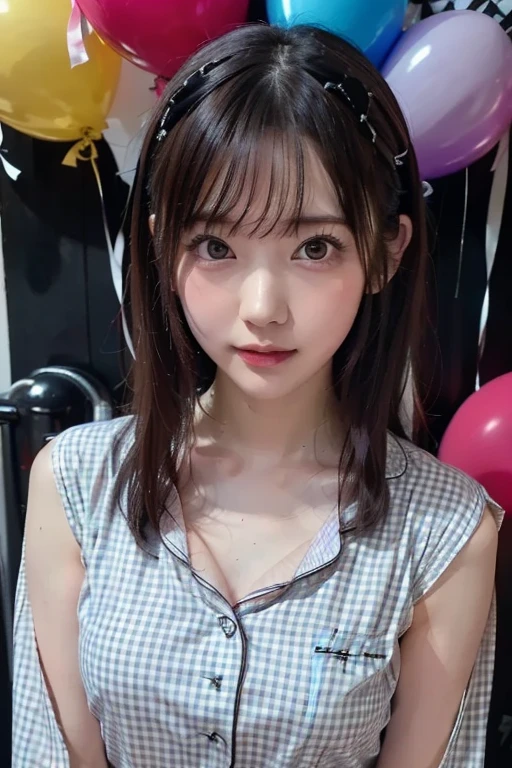 best quality, ultra high res,1girl, cute, dating, (small breasts), beautiful eyes, ((puffy eyes)),top angle view,full body,japan, street, tokyo, cowboy shot,, looking at viewer,light on face, (black summer dress:1),  focus on face, <lora:Liyuu:0.65>
