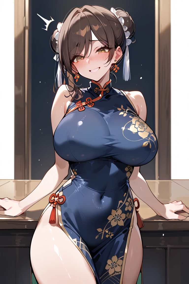 score_9, score_7_up,
BREAK
solo, 1girl, looking at viewer, blush,  (open mouth:0.7),
<lora:ma-kurou-TamuraYuri:1>, t4muraYur1, black hair, choppy bangs, medium bangs, low twintails, large breasts, purple eyes,
qipao, chinese clothing, side slit, chinese dress, sleeveless, sideboob
head rest on table, Sitting in a chair,
living room, sofa, Dining table, chairs, carpet, fireplace, ornamental foliage,