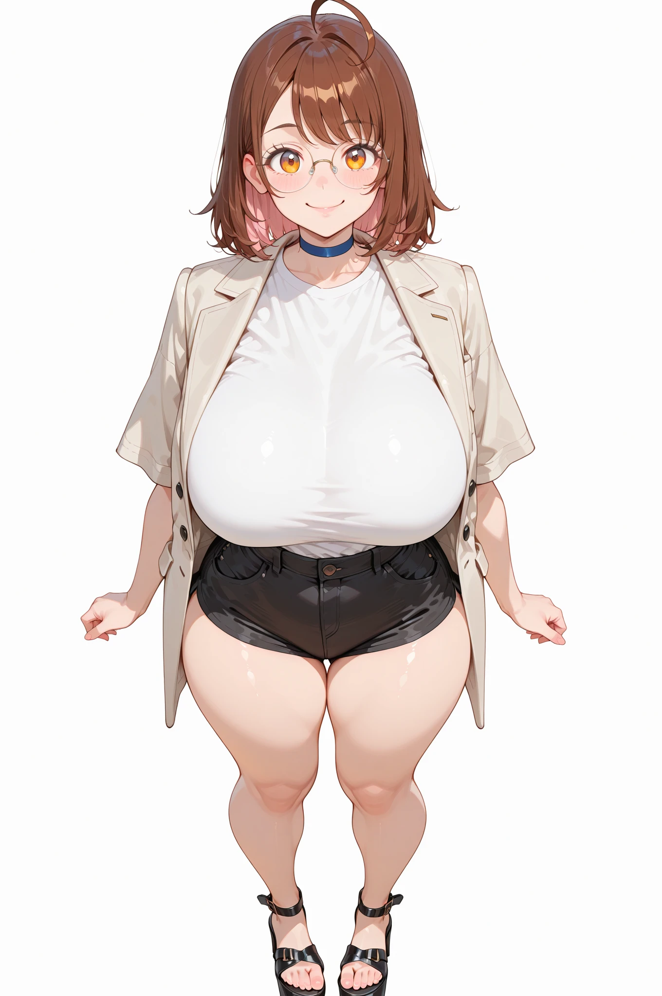 extremely fat and large woman, huge bust, 300 pounds, black pants, massive stomach, lovehandles, smiling, bbw, plus size woman, belt, obese, hand on shoulder, wearing a baseball cap, white shirt, black jacket, voluptuous body, leaning backwards