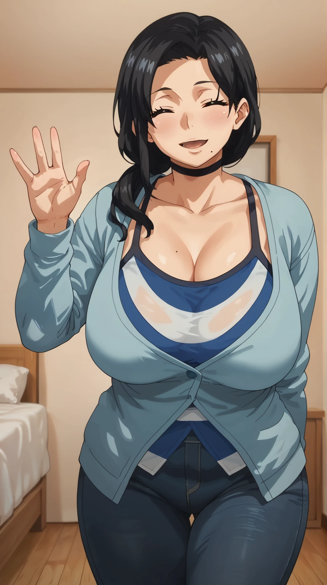(((masterpiece))),fuyumi itadori, Anime girl characters, 1girl, solo, looking at viewer, medium hair long sleeves, cleavage, bigger breasts, closed mouth, collarbone, jacket, open clothes, open jacket, blue jacket, ground vehicle, sports bra, tall girl, horny, big ass, beautiful face,Charming,  anime visual of a cute girl, screenshot from the anime film, & her expression is solemn, ahegao face, in the anime film, in an anime, anime visual of a young woman, she has a cute expressive face, still from anime, perfect breasts, she is tall, All bodies visible, ahegao face, the face is ahegao, she is horny, A perverted face, she so perverted, she smile so perverted, hd picture, 4k quality, details of the face is so good,bigger breasts, 