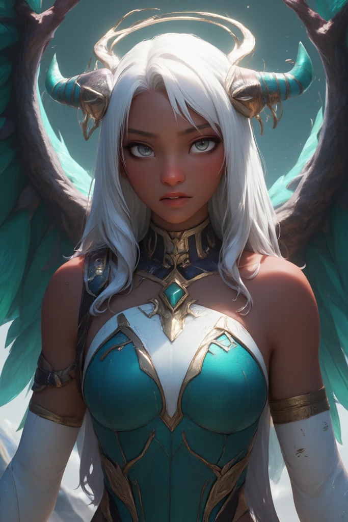 The secret realm of the dark underground dimension,Blueberry Pudding Protective Film,Elf marble art statue,the angel's wings,platinum glow,Masterpiece Sams,shocked expression,movie close-up lighting,slender posture,Slim marble pinstripes cover the body,Kazlan’s pretty face,Rococo art,light blue marble skin,sweat on her body,.detailed eyes, detaield hands, detailed face, elf woman, full body