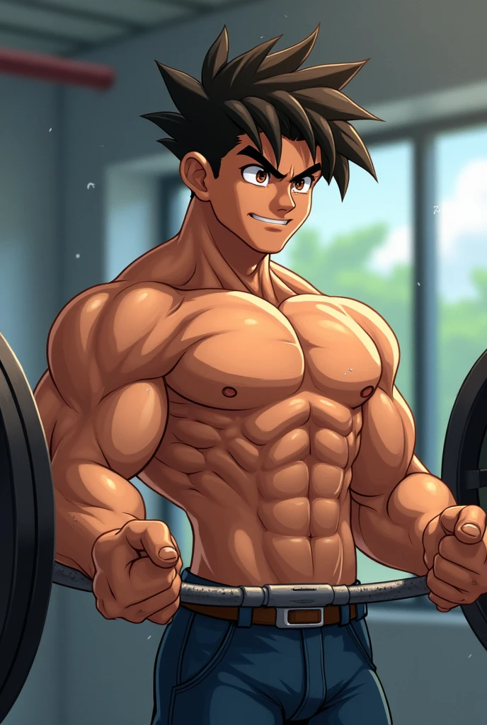 Danny Fenton from Danny Phantom animated series as a big dumb teenage muscular bodybuilder jock in a locker room flexing and staring blankly with mouth gaping open as his eyes glow under hypnosis as he repeats, "Bigger... Dumber.... Must obey.... More like a jock bro every day.... Yes, Coach. I obey. Huhuhuhuh.... Sweaty brutes must obey.... Sweaty brutes do what you say.... Big ... sweaty ... musky jock bro.... The muscles must grow. The old smarts must go.... Recruit the nerds and watch them grow. Make them like us, ... more big dumb jock bros. Huhuhuh...." in deep mindless emotionless voice with fellow hypnotized jocks to forget about catching ghosts and focus instead on training his body and obeying his coach. Mouth dropped open. Hyper swollen bulging crotch. Hyper muscles. Toned muscles. 5% body fat. Steam rising from armpits and shoulders. Big biceps. Big triceps. Broad shoulders. Big traps. Big lats. Big meaty pecs. Massive deltoids. Six-pack abs. Spherical glutes. Brainwashing. Hypnosis. Hypnotized. Bro. IQ drain. Dumber and dumber. Meathead. Musclehead. Mindless. Hypno. Mind control. Brain drain. Entranced. Brute. Brutification. Brain drain. brainwashed. brainwash. Meathead jock bro assimilation. Mindless. Brainless. Empty stare. Hairy pecs. Hairy armpits. Treasure trail.