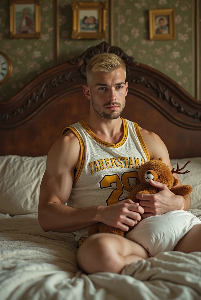 super handsome boy,15year old,blonde with blue eyes,Wearing only completely transparent briefs,Lie on your back like a dog,The legs are fully open,face flushed,There a dog collar around the neck,There are aboderate stature,shoulder width,Has abs,There are pectoral muscles,Completely see-through briefs with an erect genitals