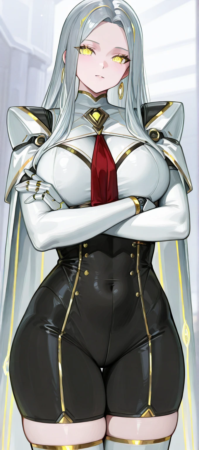score_9, score_8_up, score_7_up, score_6_up, source anime,nero claudius \(bride\) \(fate\), nero claudius \(bride\) \(second ascension\) \(fate\), nero claudius \(fate\), 1girl, ahoge, ass visible through thighs, belt, blonde hair, breasts, bridal veil, chain, cleavage, cowboy shot, detached collar, detached sleeves, floral background, flower, garter straps, gloves, green eyes, hair intakes, leotard, lily \(flower\), lock, looking at viewer, medium breasts, short hair, smile, solo, standing, thighhighs, veil, white gloves, white leotard, white sleeves, white thighhighs, wreath, zipper, zipper pull tab, padlock, white flower, blush, closed mouth, puffy sleeves, thigh gap, bangs, hand up, long sleeves, bare shoulders, showgirl skirt, strapless leotard, strapless, full-length zipper, wide sleeves, large breasts,