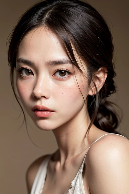 Lipstick in hand,Cosmetics commercial style,Commercial filming studio,close up face,fully body photo,masutepiece, The highest image quality, High quality, the background is clear,Beautiful woman, Japanese, Detailed, Ultra-detailed, finely detail, hight resolution, 8K Wallpaper, Perfect dynamic composition, Beautiful detailed eyes ,Detailed eyes, Detailed skin, Beautiful skin, 超hight resolution, (reality: 1.4),Very beautiful woman, Slightly younger face, Beautiful skin, slender, (Ultra photo realsisim), (hight resolution), (8K), (Very detailed) (beautifully detailed eyes), (super detailed), (Detailed face), view the viewer, Fine details, Detailed face, Staring straight ahead, Staring straight ahead, photos realistic, Bright lighting, Professional Lighting, Black hair,poneyTail,a baby face,sixteen years old,Hairstyle: ponytail,Long ponytail hairstyle,slight smile,