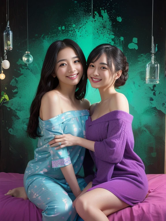 A woman wearing a purple dress and glasses is in love at a resort