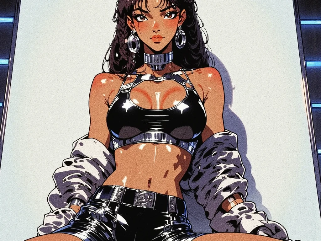 ((1 dark skinned African girl)),(black girl),(smiling),masterpiece, best quality, blue eyes,1girl, bangs, bare shoulders, black leotard , blue_eyes, breasts, brown_legwear, cleavage, collarbone, cowboy_shot, hair ornament, , leotard, long_hair, looking_at_viewer, medium breasts,(real rabbit ears),(rabbit ears),(real rabbit tail), solo ,full body,(different hair colors) , (different hair styles),(redd leather jacket),(shorts red), curly hair, (drill hair), long hair, ringlets,   , <lora:more_details:0.5>( AS-Adult:1.5)
