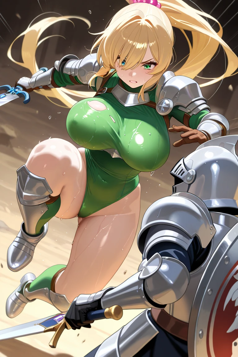 Highest quality, Browsing Caution, 1 mature female,Age 25,(injured female paladin surrounded and attacked by multiple Goblinss during a battle),Goblins,monster,Green skin,(blush,cry),((Gorgeous Paladin Armor)),Dynamic pose,Dynamic Angle, Broken Armor, Leg spread,
