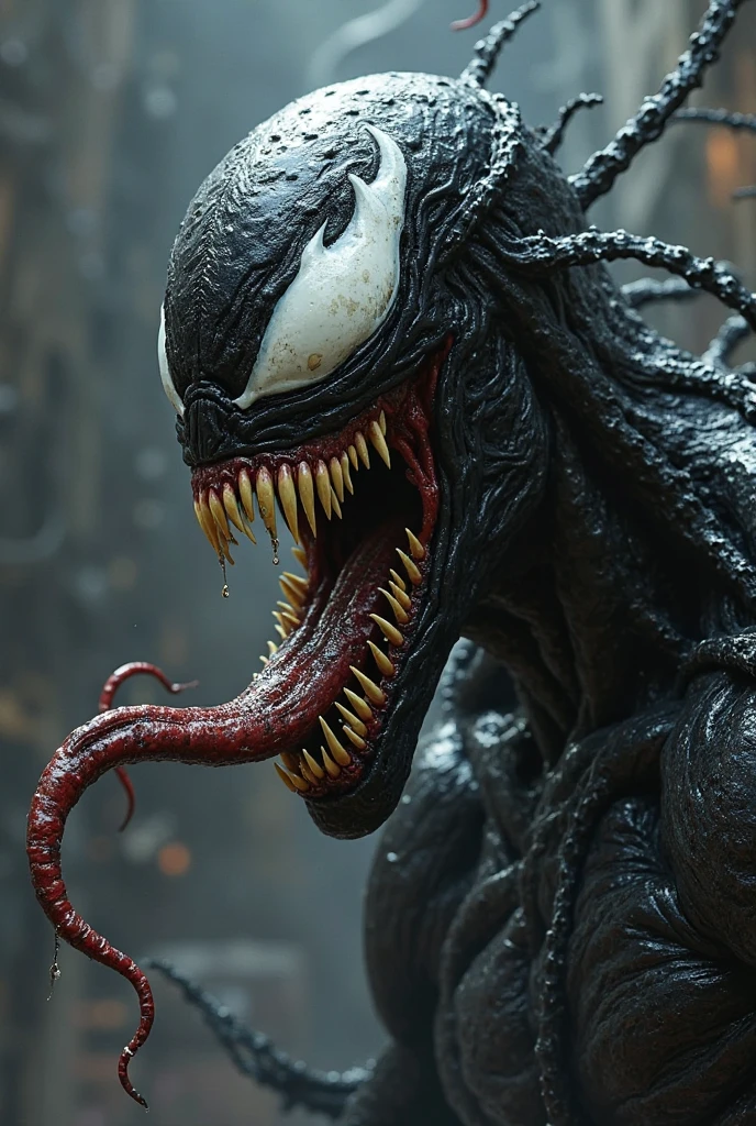(((Extreme close-up Xenomorph Alien the eighth passenger fused with Venom Spiderman,(((Front Images))),(((Splash color images)))