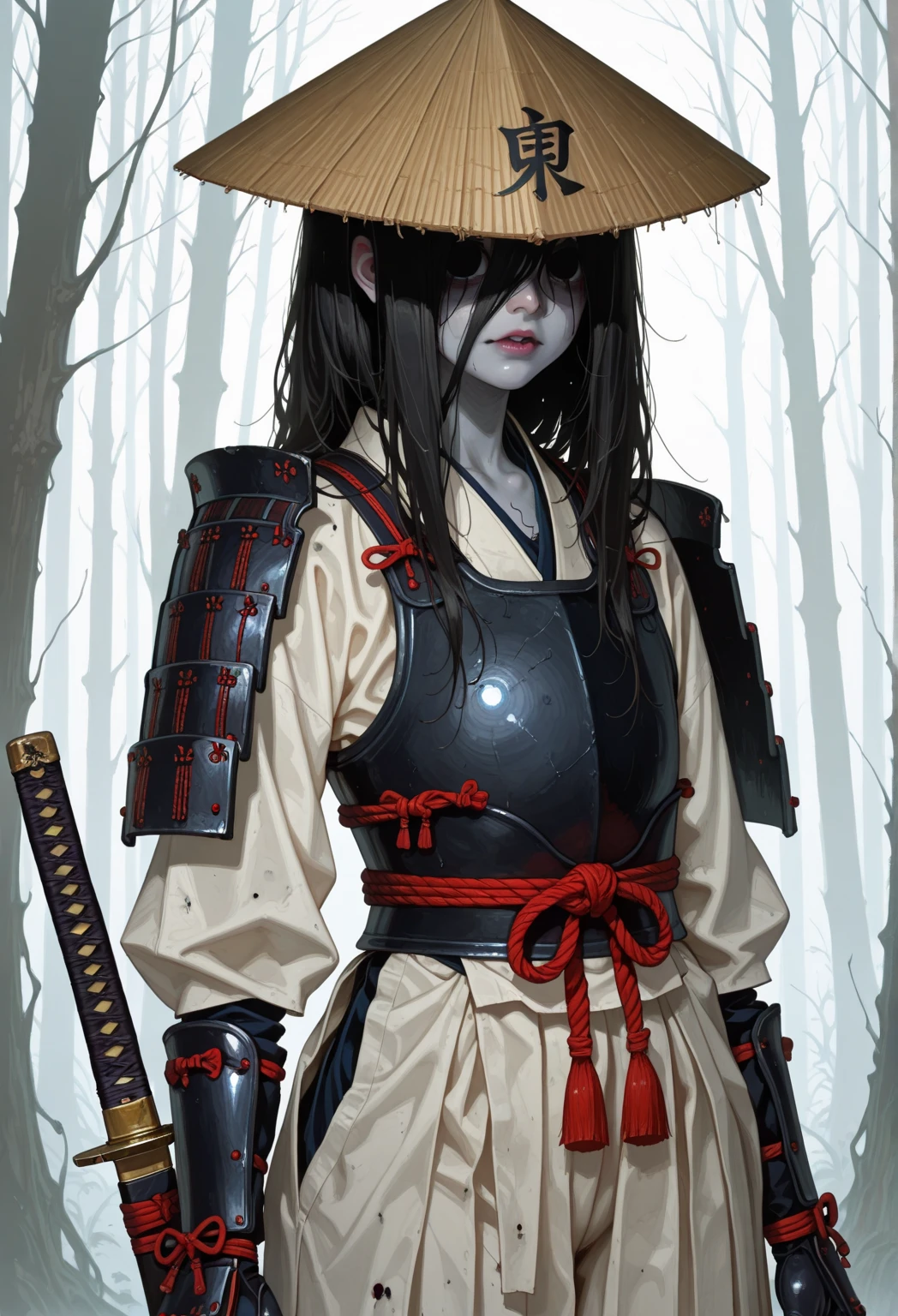 ((Best Quality)), ((Masterpiece)), (detailed), skull with samurai helmet
