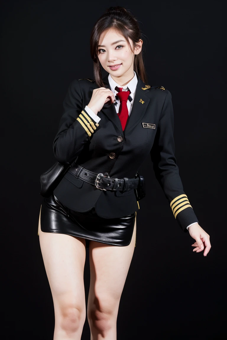 Focus on the legs , ((Highest quality)), ((Tabletop)), Perfect Face,(((black tights))) , Two arms,Earrings,(((Thick thighs))),Black Hair,((((Huge breasts)))),valley,Highest quality,mini skirt,Plump,Belly button,((Thick thighs)),valley,Sit on a chair,Waistline,Blazer uniform,胸のvalley,ribbon,Belly button,latex,Gloss